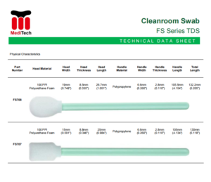 MediTech Close Cell Polyurethane Foam Swab Brochure